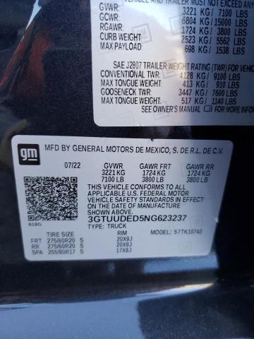 3GTUUDED5NG623237 GMC Sierra K1500 Slt