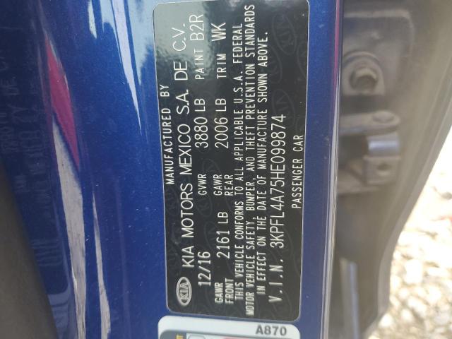 3KPFL4A75HE099874 KIA FORTE LX