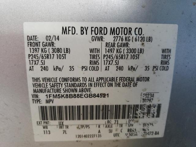 1FM5K8B88EGB84521 | 2014 FORD EXPLORER