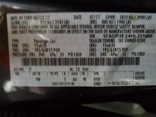 1FADP3E24HL311486 Ford FOCUS S