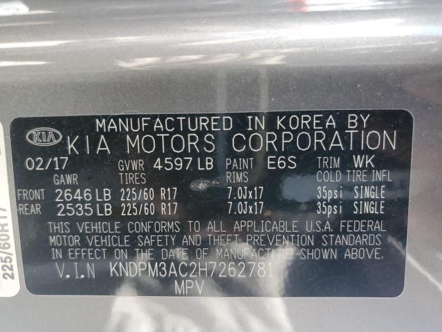 KNDPM3AC2H7262781 KIA Sportage Lx