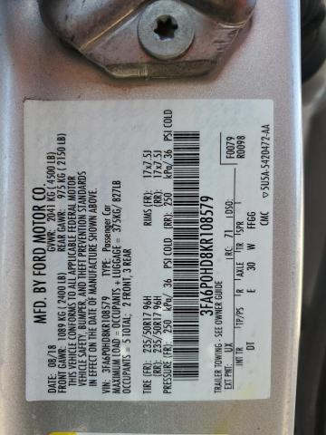 3FA6P0HD8KR108579 Ford FUSION SE