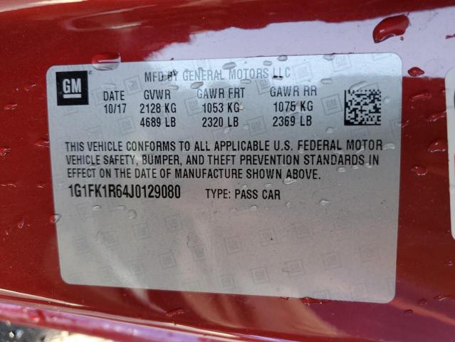 2018 CHEVROLET CAMARO ZL1 - 1G1FK1R64J0129080