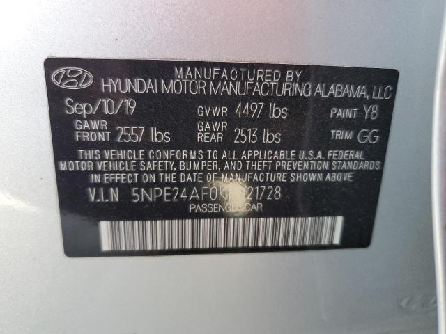 5NPE24AF0KH821728 Hyundai SONATA SE