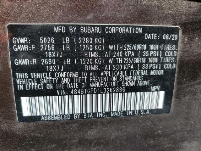 4S4BTGPD1L3262836 Subaru Outback Touring Ldl