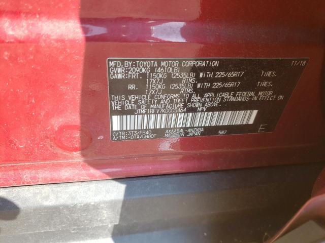 JTMF1RFV7KD005464 Toyota RAV4 LE