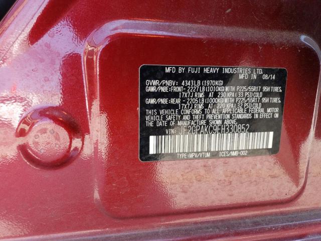 JF2GPAKC9EH330852 Subaru Xv Crosstrek 2.0 Limited
