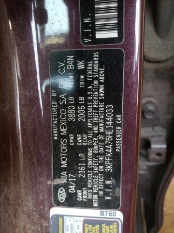 3KPFK4A76HE144033 KIA FORTE LX