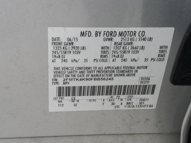 2FMTK4K90FBB56245 2015 FORD EDGE, photo no. 13