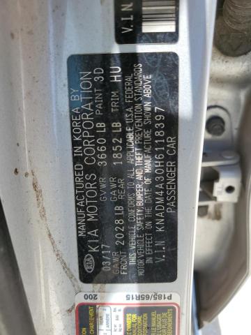 KNADM4A30H6118397 KIA RIO LX