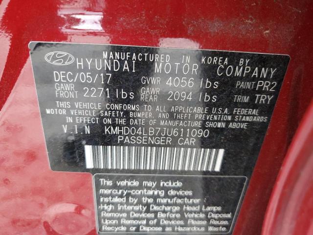 2018 HYUNDAI ELANTRA SP - KMHD04LB7JU611090