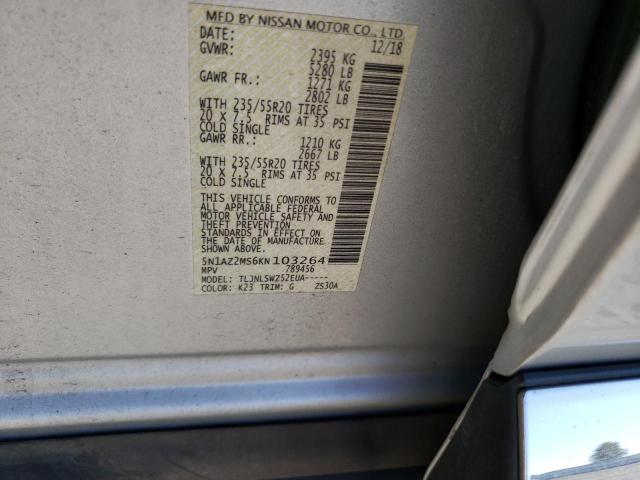 5N1AZ2MS6KN103264 Nissan MURANO S