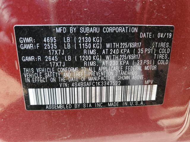 4S4BSAFC1K3343522 Subaru Outback 2.5i Premium