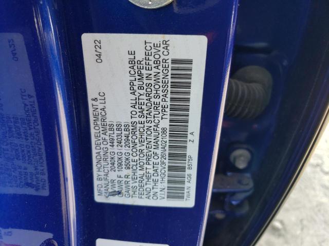 1HGCV3F26NA021088 Honda Accord HYB 12