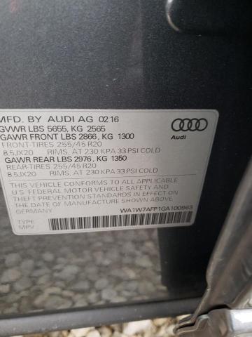 2016 AUDI Q5 PRESTIG - WA1W7AFP1GA100963