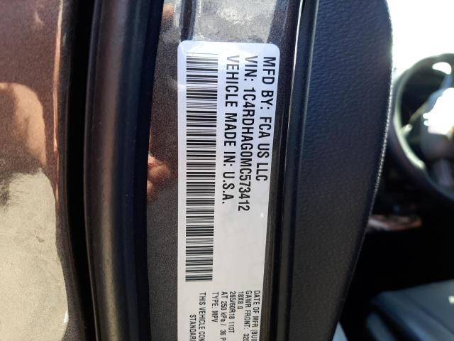 1C4RDHAG0MC573412 Dodge Durango Sxt