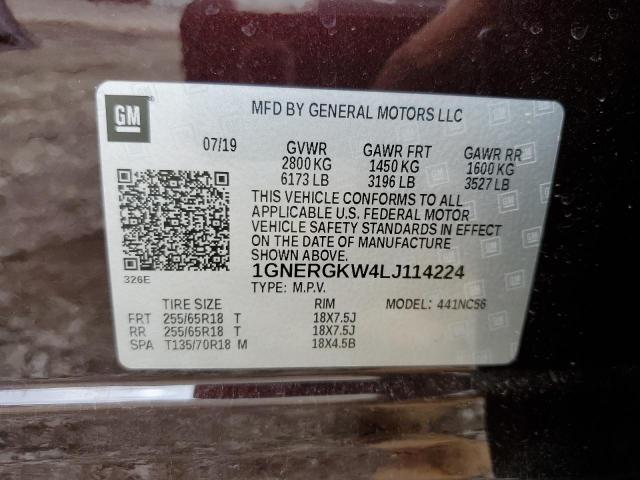 2020 CHEVROLET TRAVERSE L - 1GNERGKW4LJ114224
