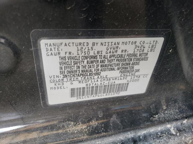 3N1CN7AP6GL851092 Nissan VERSA S