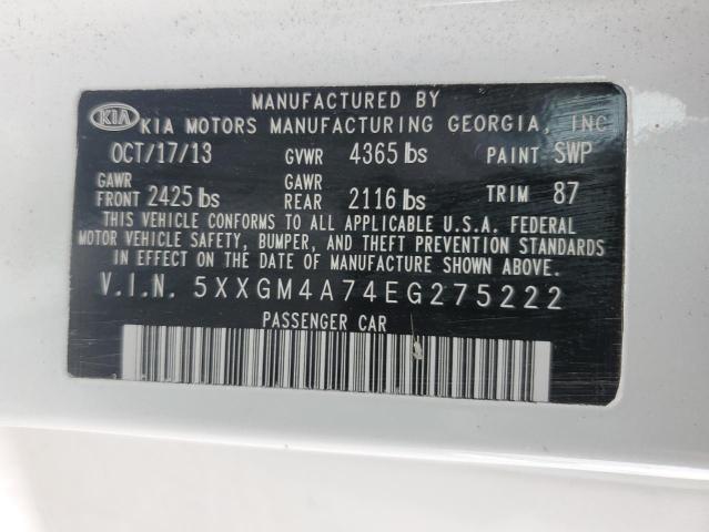 5XXGM4A74EG275222 KIA Optima Lx