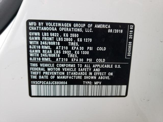 2018 Volkswagen Atlas Se VIN: 1V2CP2CA3JC593604 Lot: 56018503