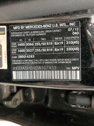 VIN 4JGDA5HB9DA107433 2013 Mercedes-Benz ML-Class, ... no.13