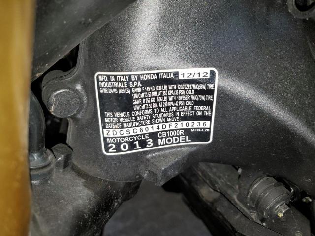 2013 HONDA CB1000 R ZDCSC6014DF210236
