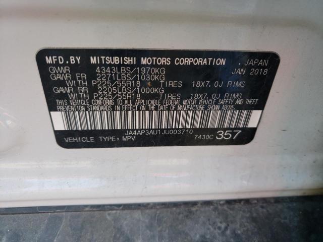 JA4AP3AU1JU003710 Mitsubishi Outlander Sport Es