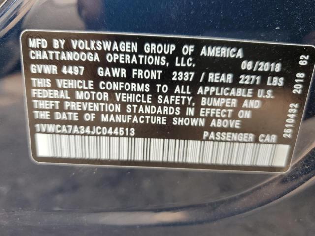 2018 VOLKSWAGEN PASSAT SEL - 1VWCA7A34JC044513