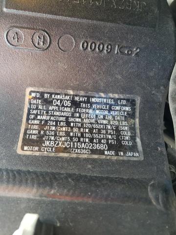 2005 KAWASAKI ZX636 C1 - JKBZXJC115A023680