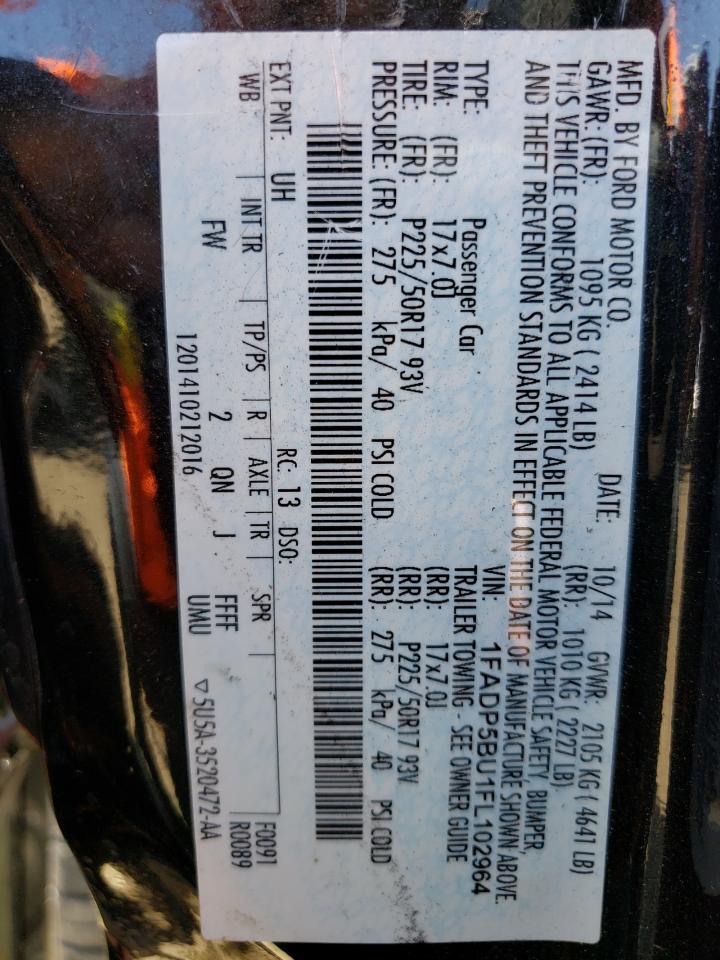 1FADP5BU1FL102964 2015 Ford C-Max Sel