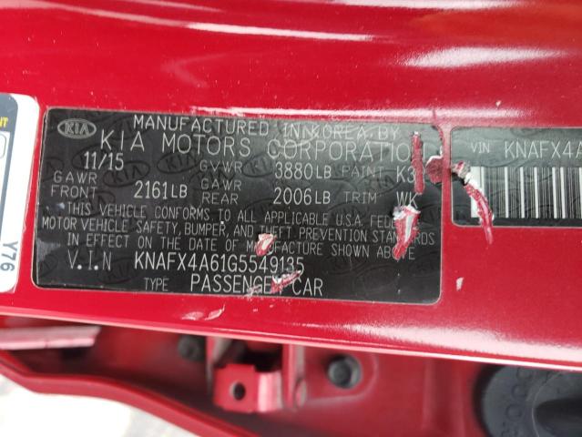 KNAFX4A61G5549135 KIA FORTE LX