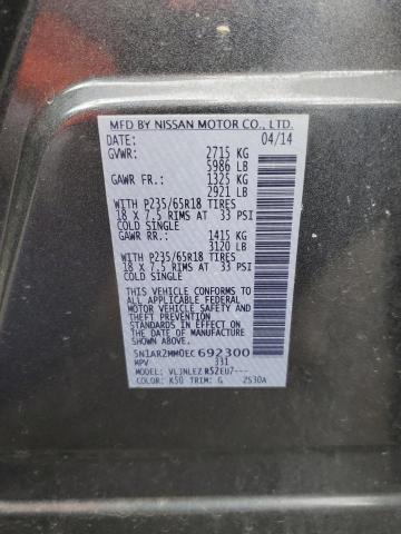 5N1AR2MM0EC692300 Nissan Pathfinder S