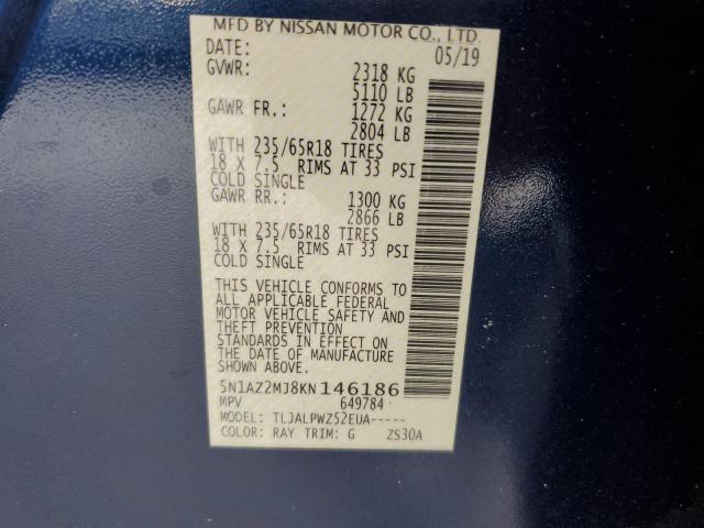 5N1AZ2MJ8KN146186 Nissan MURANO S