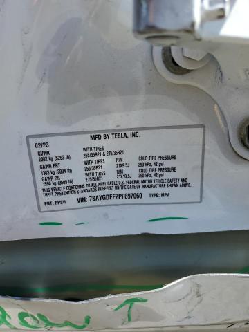 7SAYGDEF2PF697060 Tesla Model Y