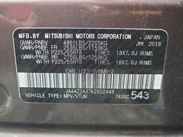 2019 MITSUBISHI OUTLANDER - JA4AZ2A37KZ602448
