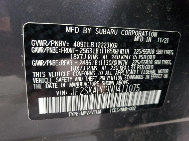 JF2SKAPC9NH411075 Subaru Forester Limited