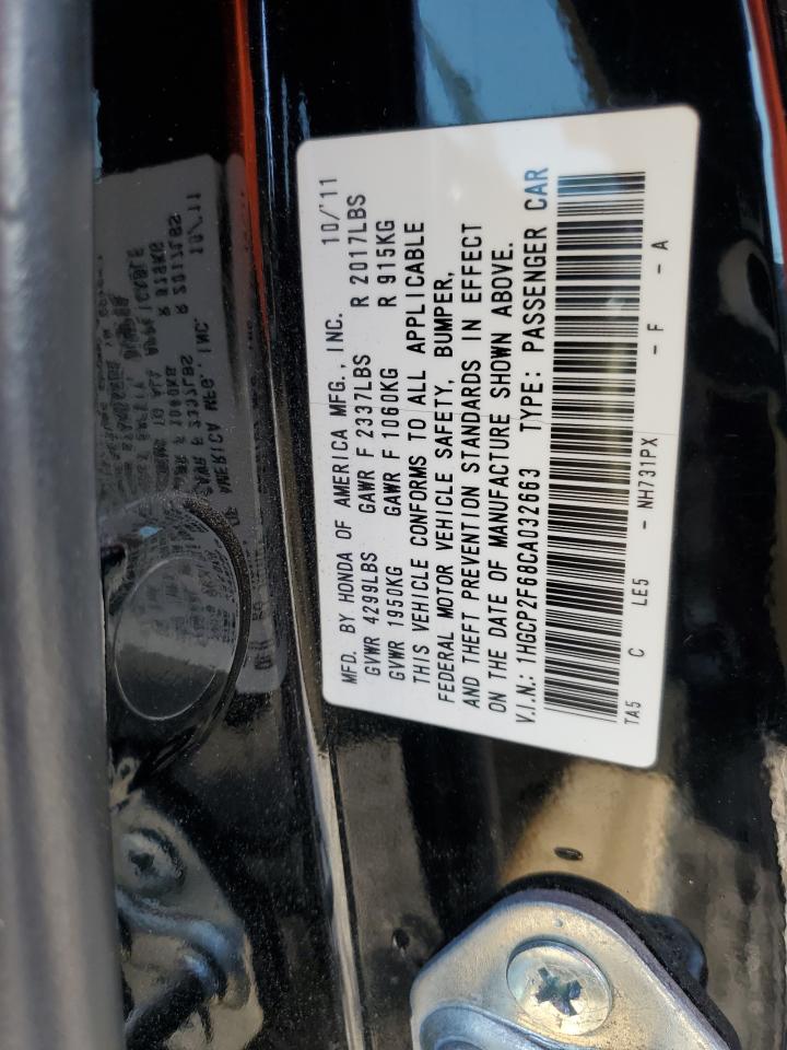 1HGCP2F68CA032663 2012 Honda Accord Se