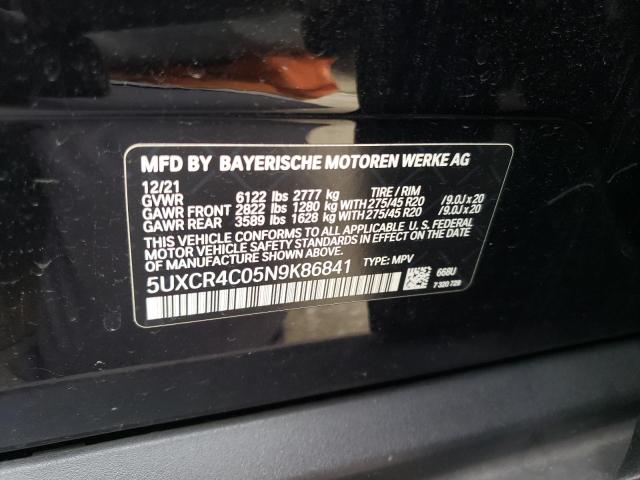 VIN 5UXCR4C05N9K86841 2022 BMW X5, Sdrive 40I no.13