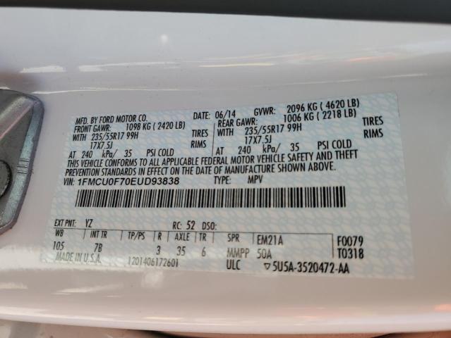 1FMCU0F70EUD93838 Ford ESCAPE S