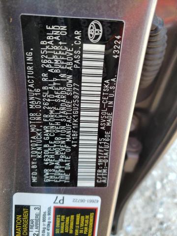 2016 TOYOTA CAMRY LE - 4T1BF1FK1GU259777