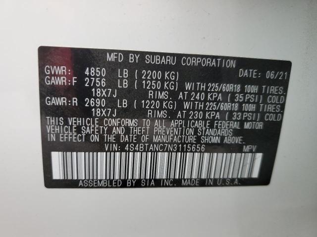 4S4BTANC7N3115656 Subaru Outback LI 10
