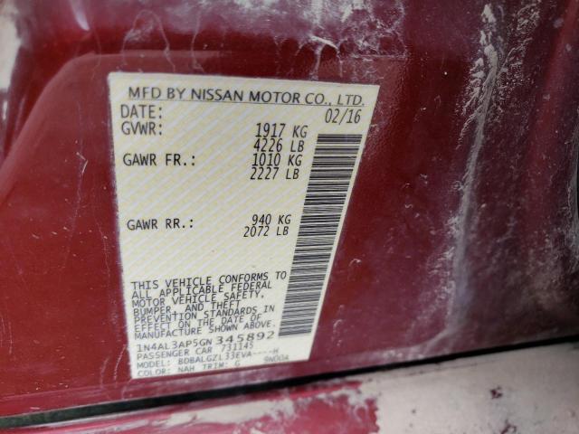 1N4AL3AP5GN345892 Nissan ALTIMA 2.5