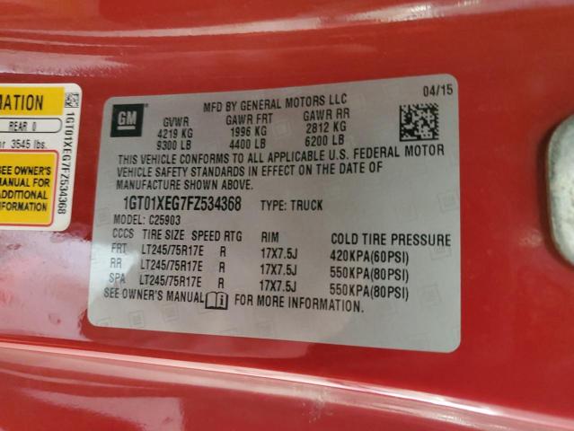 2015 GMC SIERRA C25 1GT01XEG7FZ534368