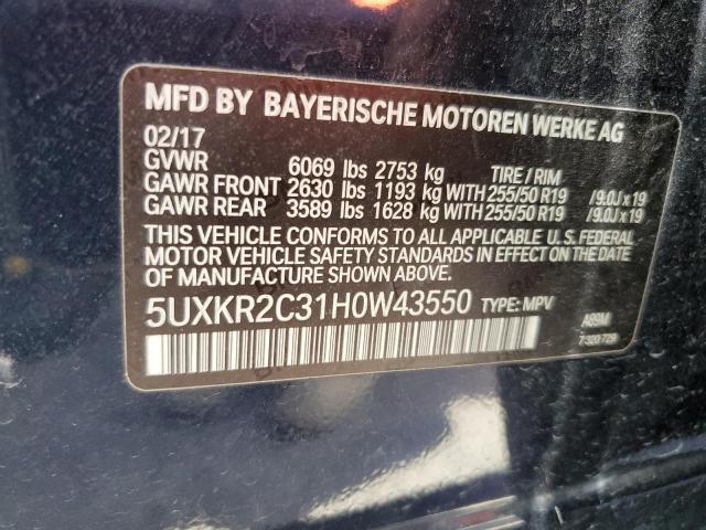 2017 BMW X5 SDRIVE3 - 5UXKR2C31H0W43550