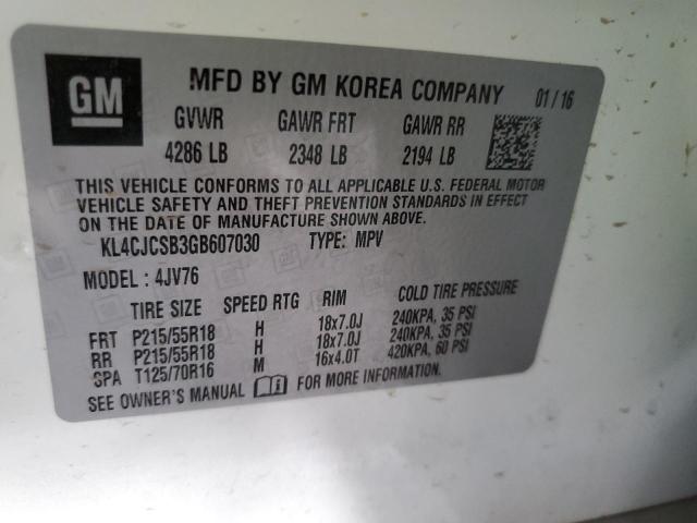 KL4CJCSB3GB607030 Buick Encore