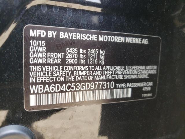 VIN WBA6D4C53GD977310 2016 BMW 6 Series, 650 I Gran... no.12