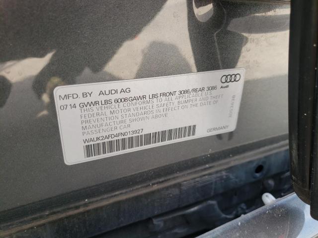 2015 AUDI S8 QUATTRO WAUK2AFD4FN013927