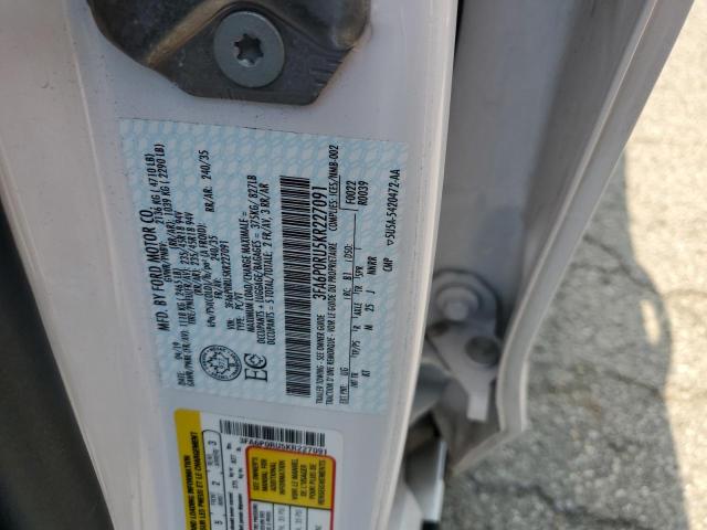 3FA6P0RU5KR227091 2019 FORD FUSION, photo no. 12