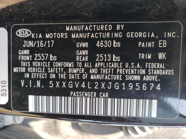 5XXGV4L2XJG195674 KIA OPTIMA SXL