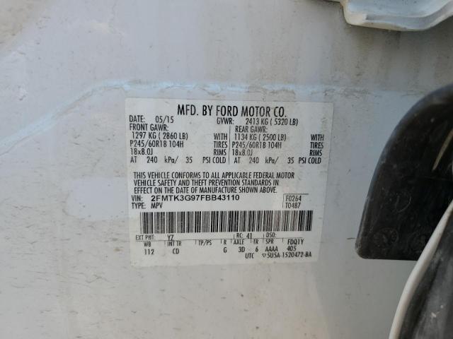 2FMTK3G97FBB43110 2015 FORD EDGE, photo no. 13